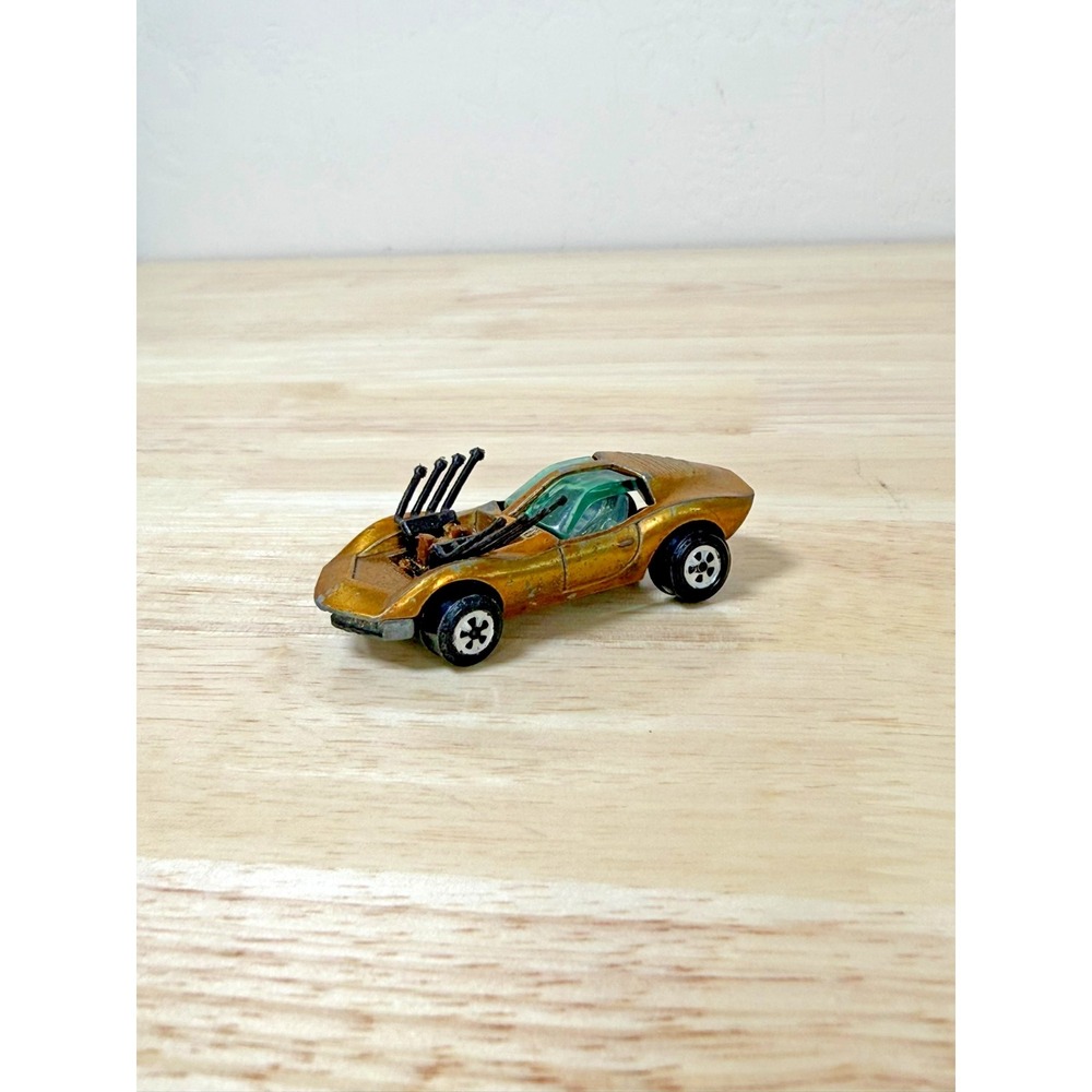 Vintage Topper Johnny Lightning‎ Vicious Vette Gold Missing Engine